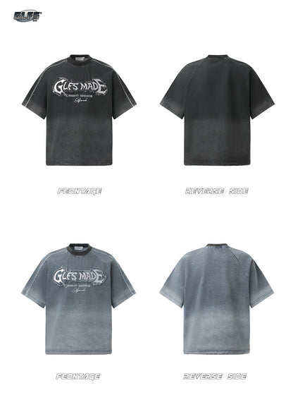 Washed Logo Print Oversize Short Sleeve T-Shirt WN26540