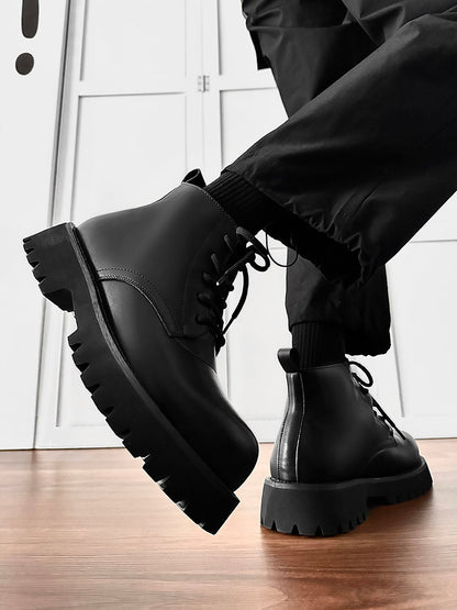 Chunky Lug Sole Platform Lace-Up Boots WN24551