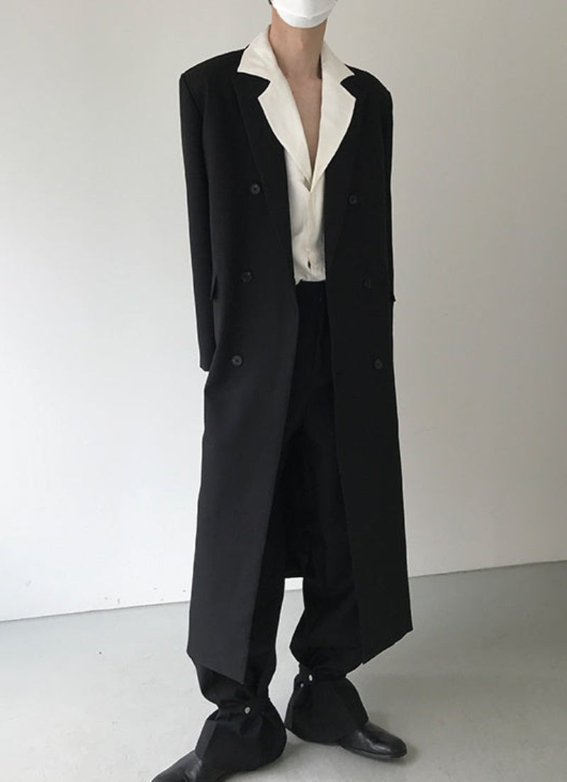 Shoulder-Pad Long Tailored Coat WN21467