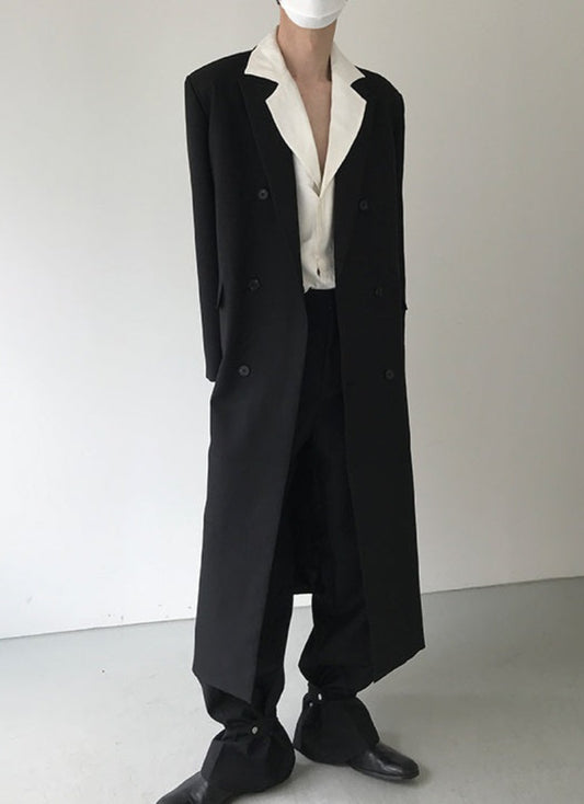 Shoulder-Pad Long Tailored Coat WN21467