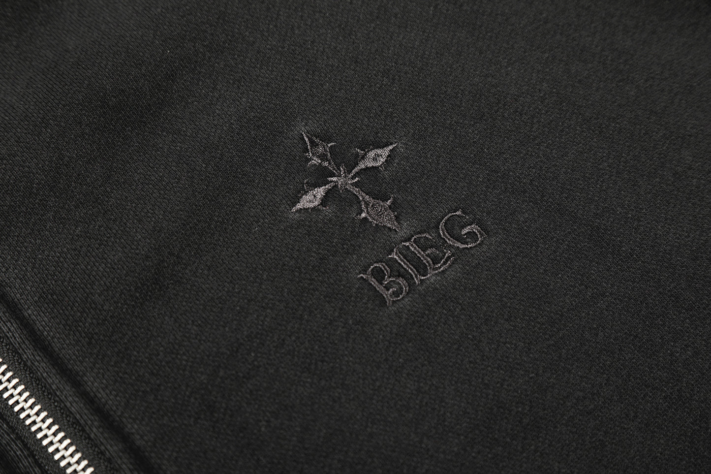 Washed Studs Zipper Hoodie WN23045