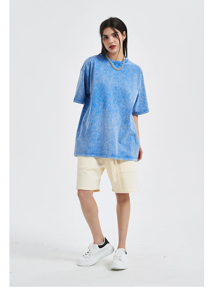 Vintage Dyed Oversize Short-sleeve T-shirt & Vintage Dyed Short Sweatpants Setup WN6631-K