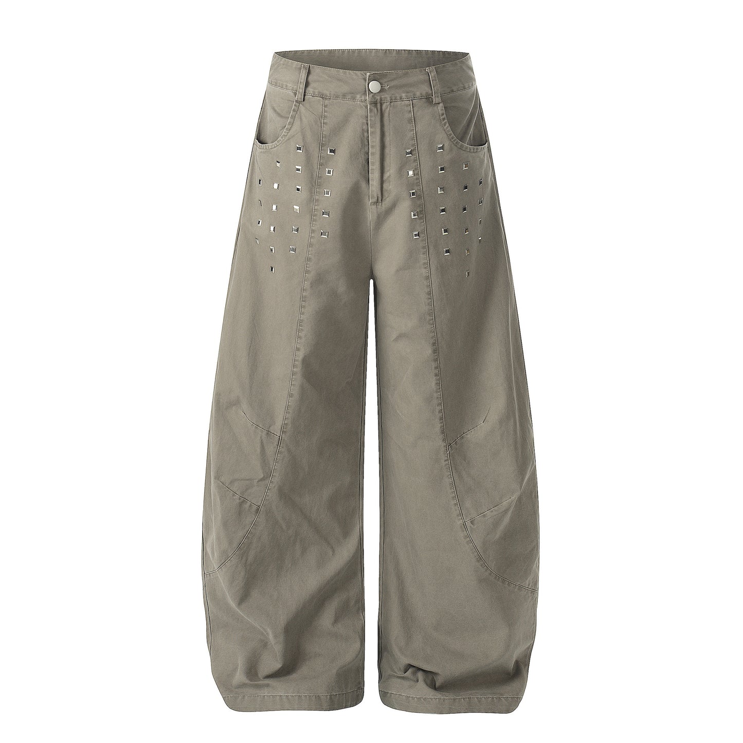 Studs Detail Wide Leg Pants WN25433