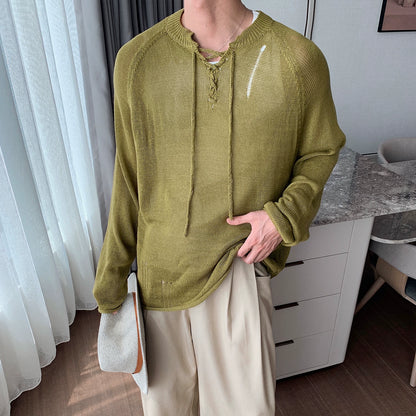 Lightweight Breathable Knit Sweater WN20471