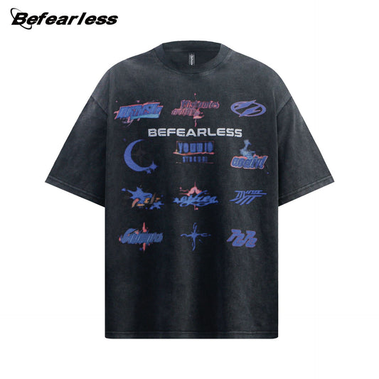 Washed Letter Graphic Short Sleeve T-Shirt WN26198