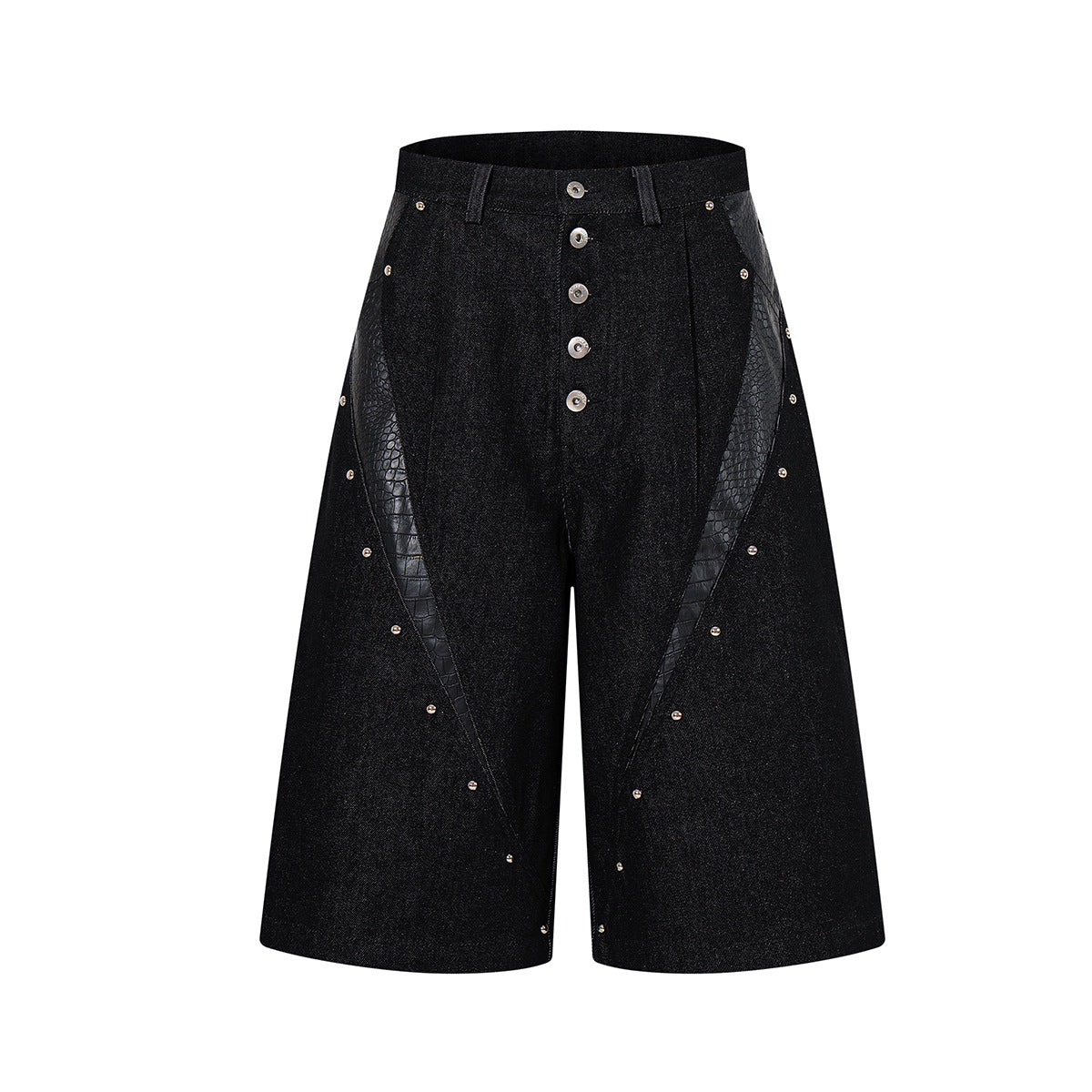 Python Pattern Rivet Denim Half Pants WN25746