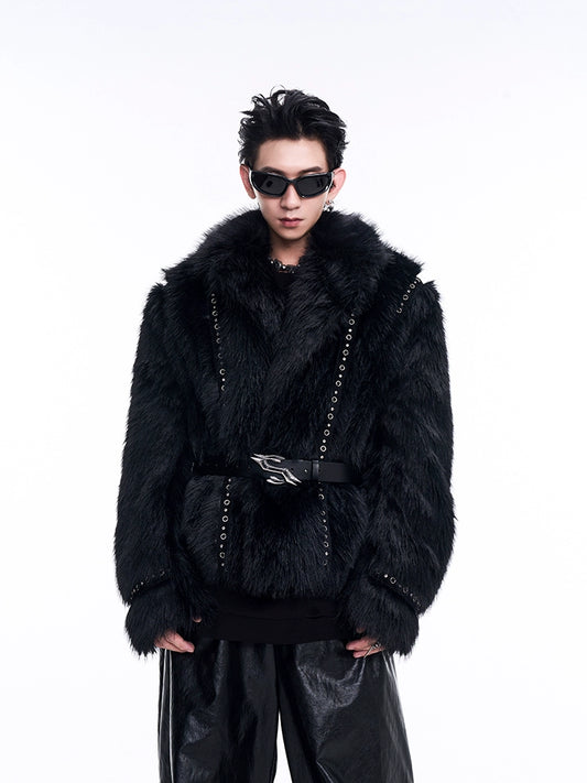 Fake Fur Thickened Shoulder-pad Jacket WN10222