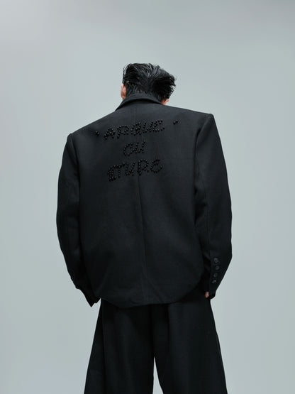 Waffle Textured Pearl Tailored Jacket & Trousers Setup WN21756