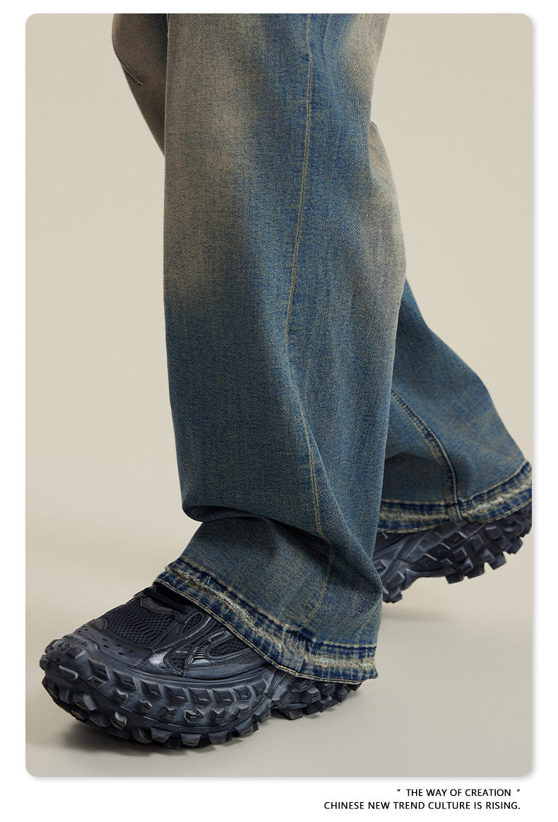 Washed Damage Flare Denim Jeans WN6415