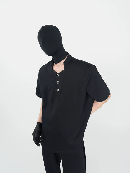 Stand-Neck Short Sleeve T-Shirt WN17305