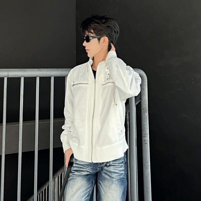 Stand Neck Lightweight Oversize Short Jacket WN27954