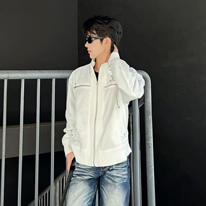 Stand Neck Lightweight Oversize Short Jacket WN27954