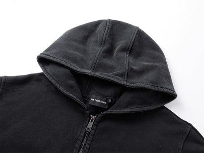 Heavyweight Wash Damage Zipper Hoodie WN25592