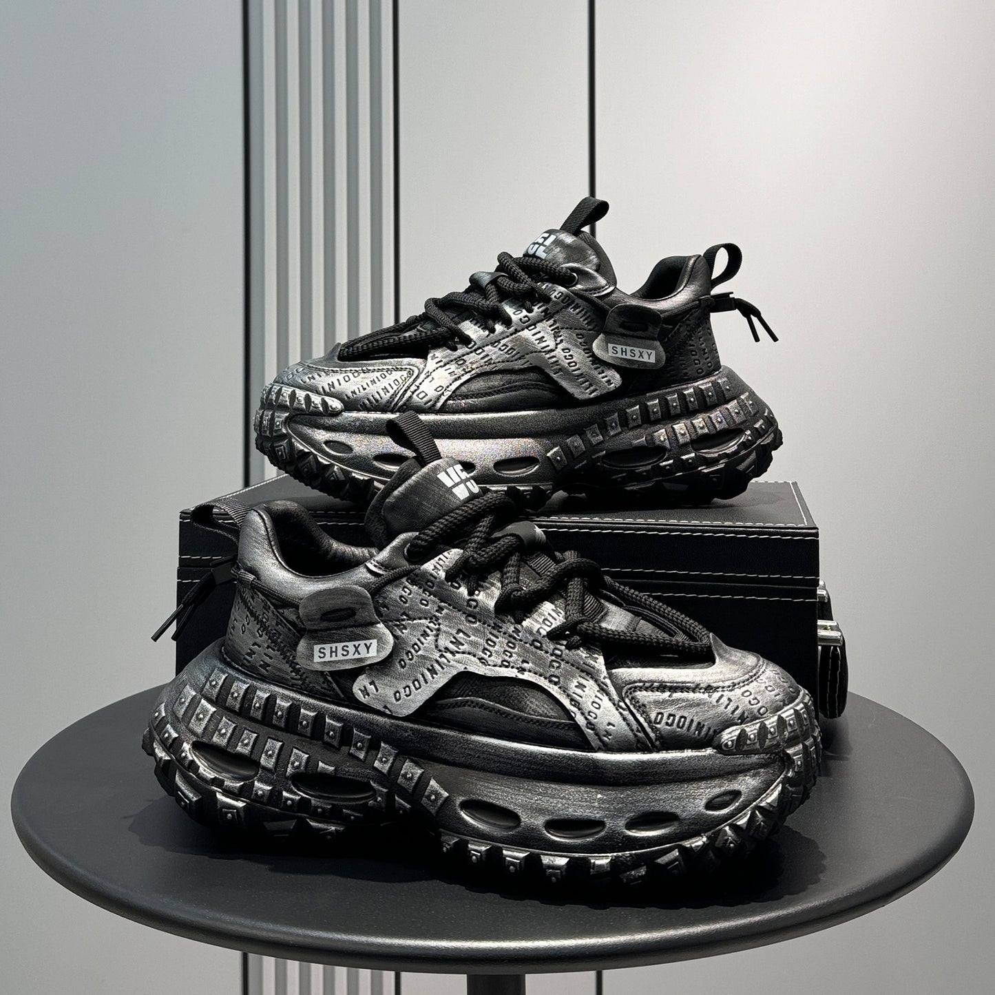 Emboss Rope Thick Sole Dad Sneakers WN24766