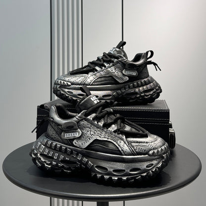 Emboss Rope Thick Sole Dad Sneakers WN24766