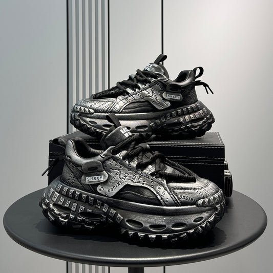 Emboss Rope Thick Sole Dad Sneakers WN24766