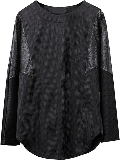 Structural Texture Batwing Long Sleeve T-Shirt WN22459