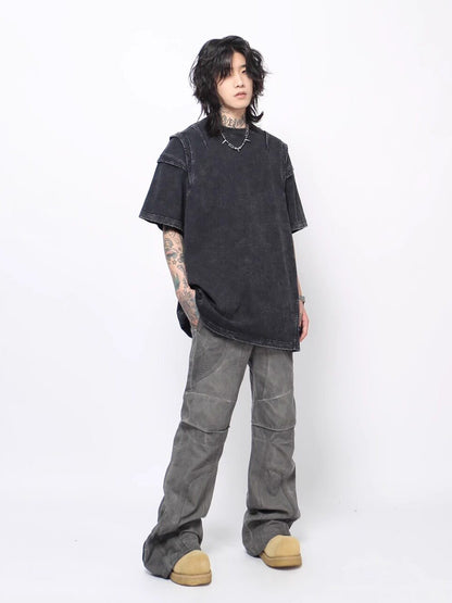 Washed Damage Oversize Short Sleeve T-Shirt WN24412