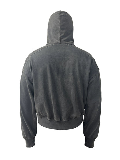 Washed Zipper Hoodie WN8505