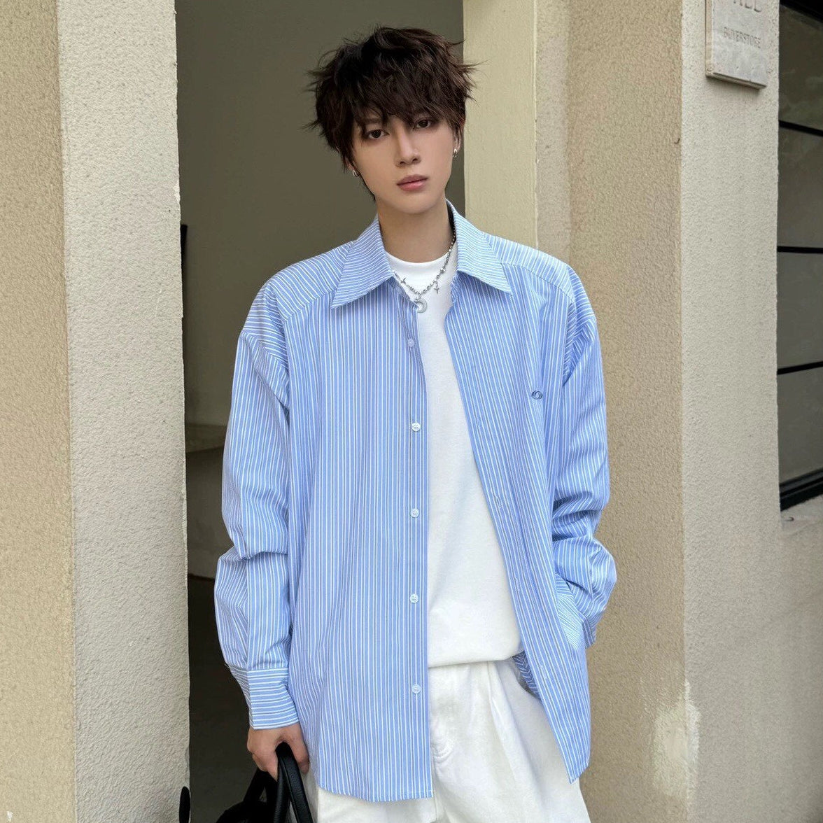 Striped Oversize Long Sleeve Shirt WN23195