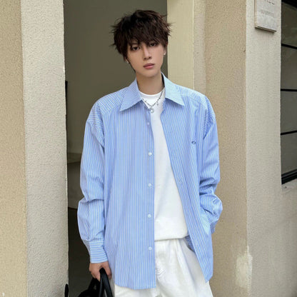 Striped Oversize Long Sleeve Shirt WN23195