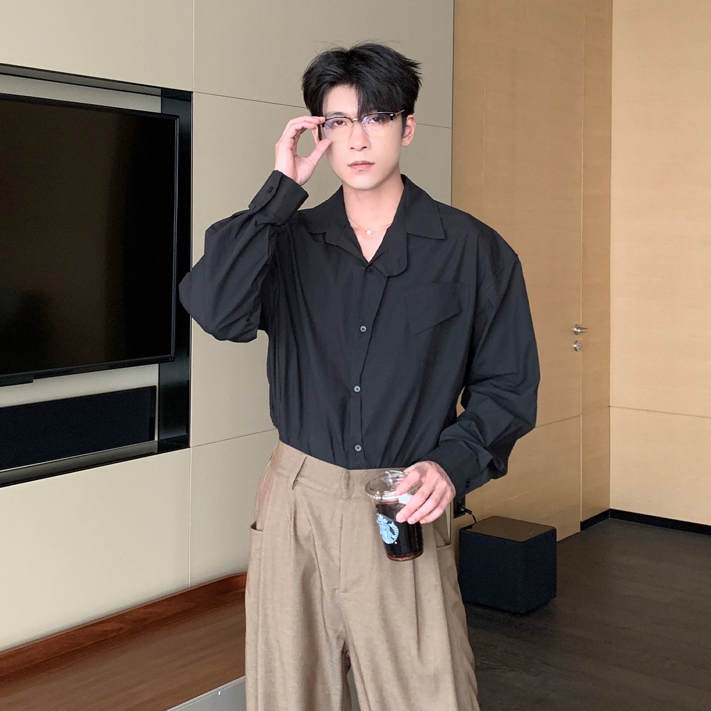 Minimalist Cotton Long Sleeve Shirt WN20478