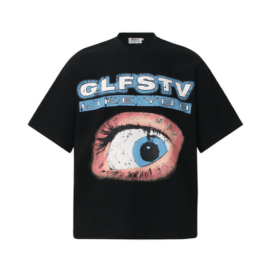 Waffle Graffiti Print Short Sleeve T-Shirt WN25905