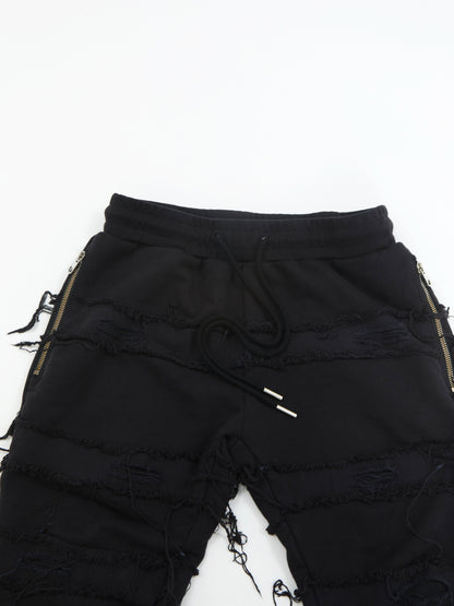 Denim Fringe Design Sweatpants WN20972