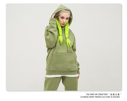 Fleece Lining Oversize Hoodie & Fleece Lining Sweatpants Setup WN9931