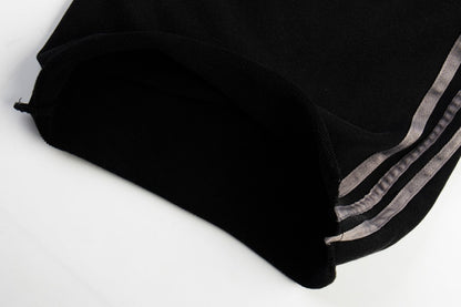 Gothic Letter Print Frayed Waist Wide Leg Sweatpants WN27838