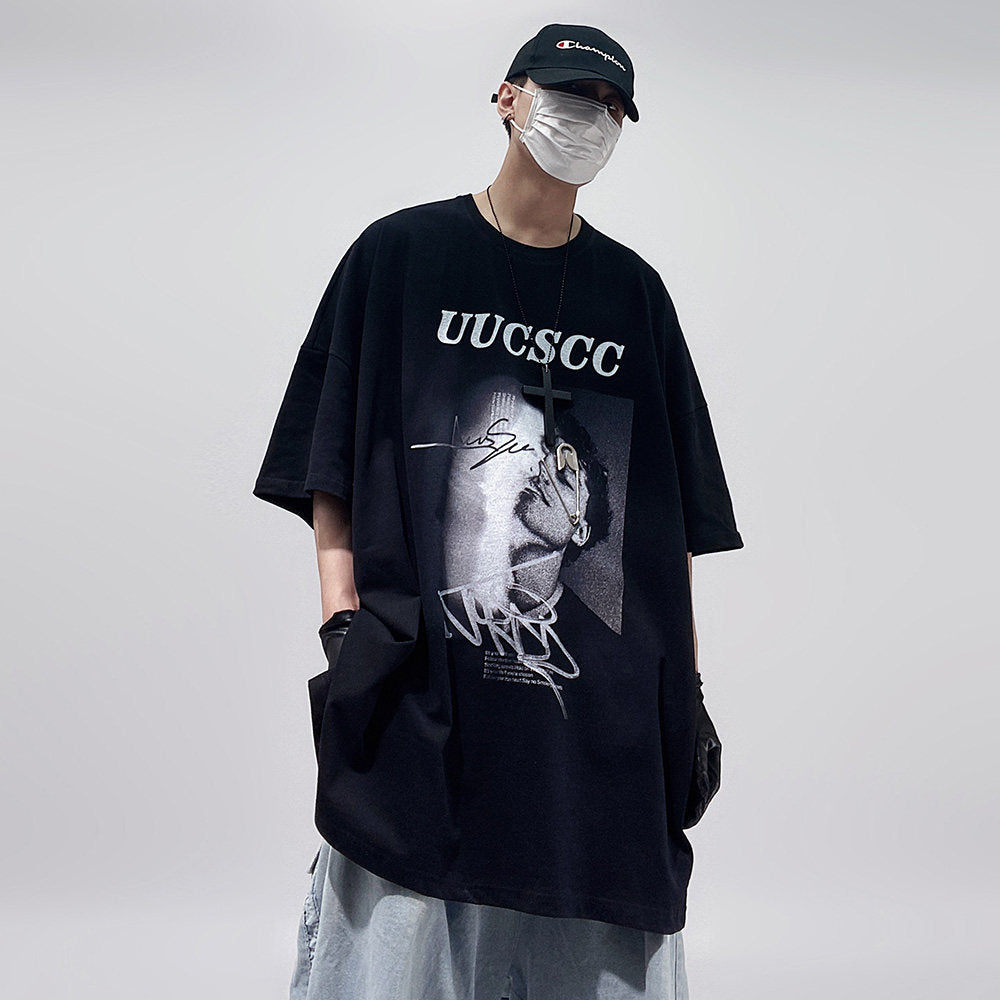 Graphic Print Oversize Short Sleeve T-Shirt WN24016