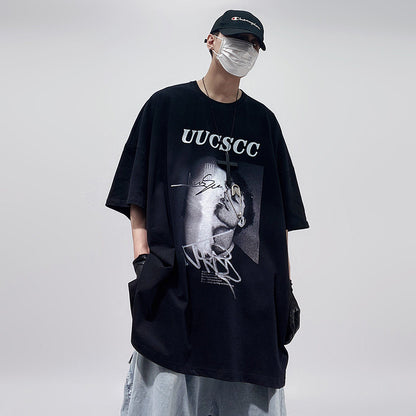Graphic Print Oversize Short Sleeve T-Shirt WN24016