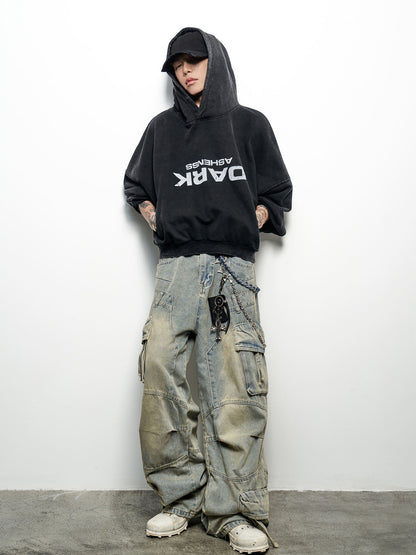 Inverted Letter Print Cropped Hoodie WN22962