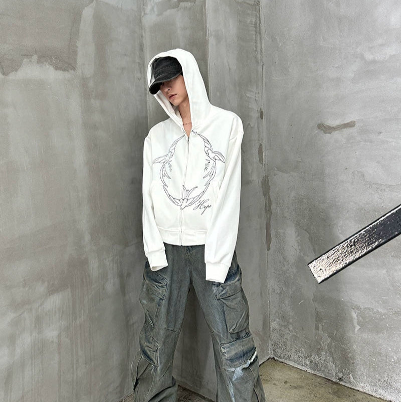 Graphic Print Oversize Hoodie WN21166