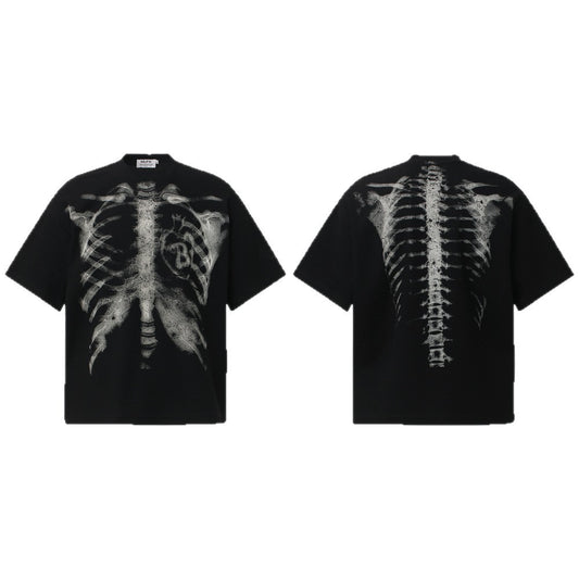 Heavyweight Waffle Washed X-Ray Skeleton Print Short Sleeve T-Shirt WN26542
