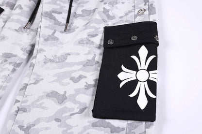 Camouflage Letter Print Cargo Pants WN26150