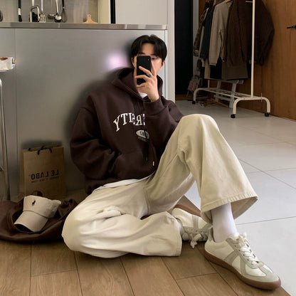 Letter Embroidery Oversize Pullover Hoodie WN20244