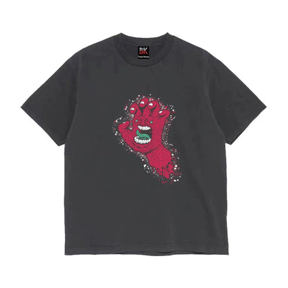 Oversize Graphic Hand Print Short Sleeve T-Shirt WN16633