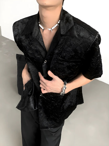 Jacquard Draping Long Sleeve Shirt WN20079