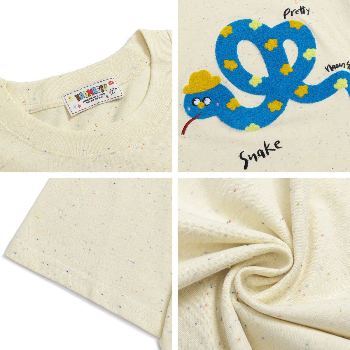 Cartoon Snake Print Short Sleeve T-Shirt WN26756