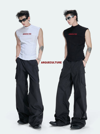 Ribbed Stretch Breathable Embroidery Tank Top WN27040