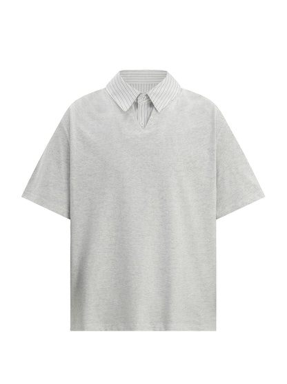 Sorona Fake Layered Collared Short Sleeve T-Shirt WN26395
