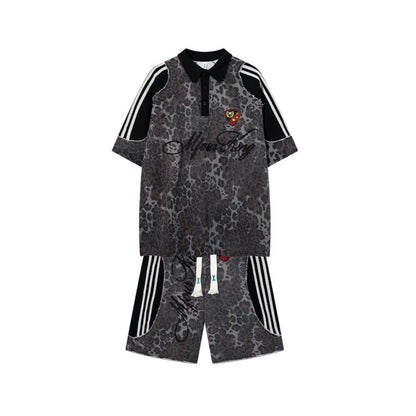 Leopard Embroidery Polo Shirt & Short Pants Setup WN27909