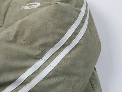 Letter Embroidery Stripe Puffer Jacket WN11494