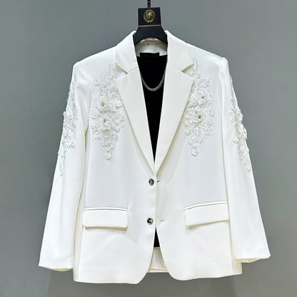 Sequin Embroidery Tailored Jacket & Flare Trousers Setup WN23863