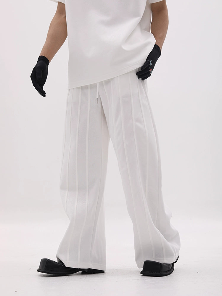 Patchwork Shoulder-Pad Short Sleeve T-Shirt & Pants Setup WN18637