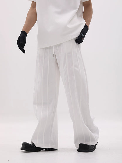 Patchwork Shoulder-Pad Short Sleeve T-Shirt & Pants Setup WN18637