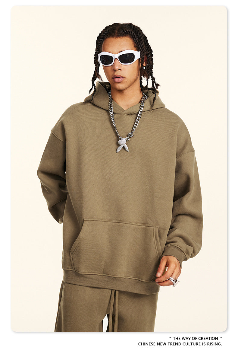 Fleece Lining Oversize Hoodie & Fleece Lining Sweatpants WN9960