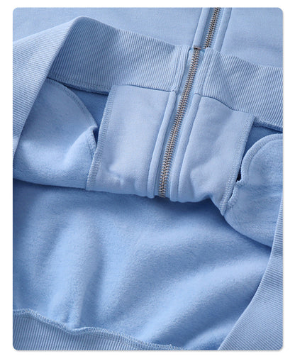 Oversize Plain Zipper Hoodie WN9971