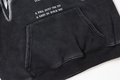 Oversize Letter Print Pullover Hoodie WN11500